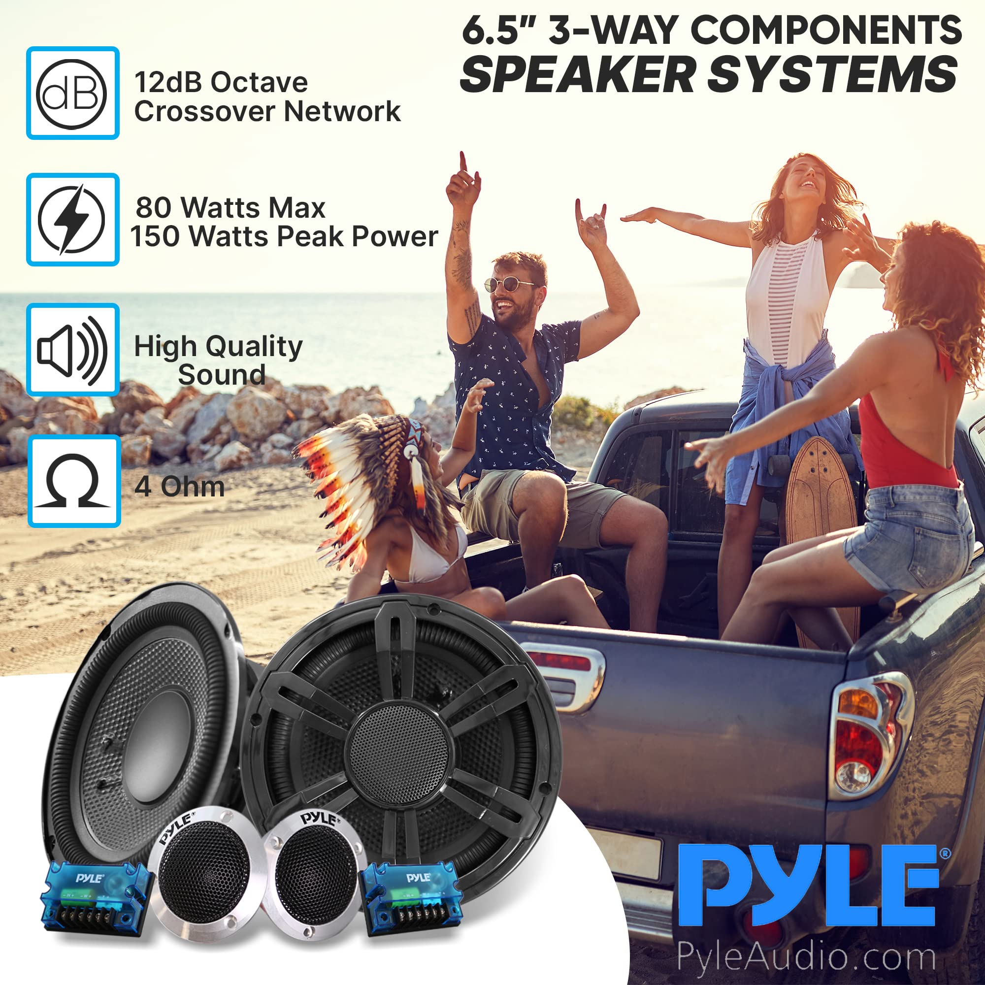 Amazon.co.jp: Pyle カーオーディオ用6.5インチコンポーネント
